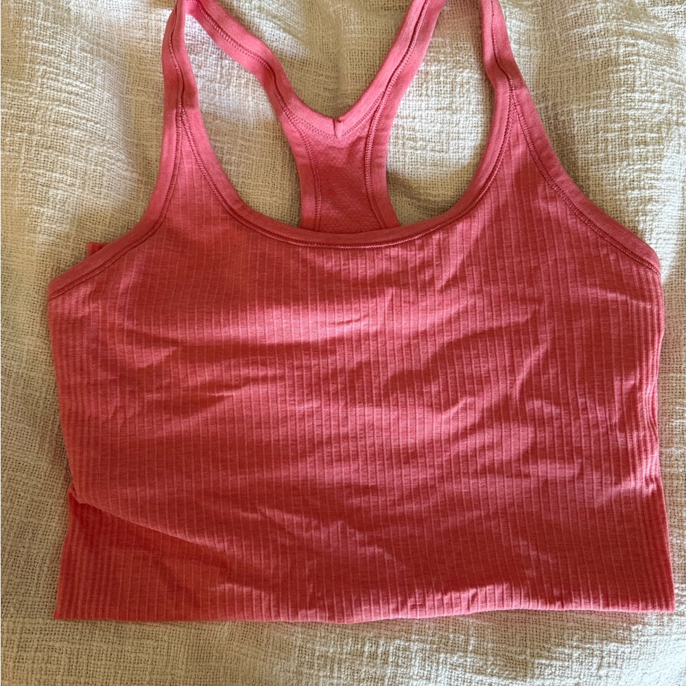 lululemon athletica Ribbed Racerback Tank Top in Coral Pink